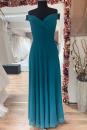 Abendkleid mit hochwertiger Chiffon Carmen-Träger
